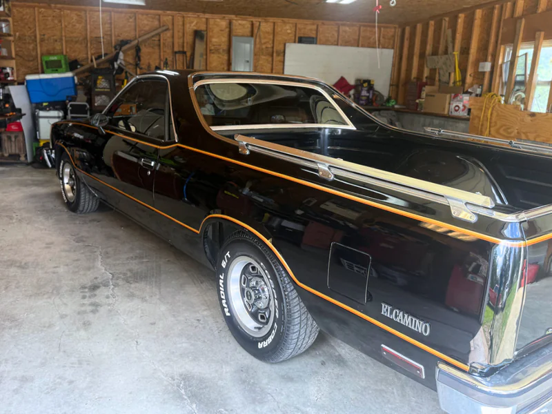 Professional paint correction service - El Camino showing dramatic paint correction transformation