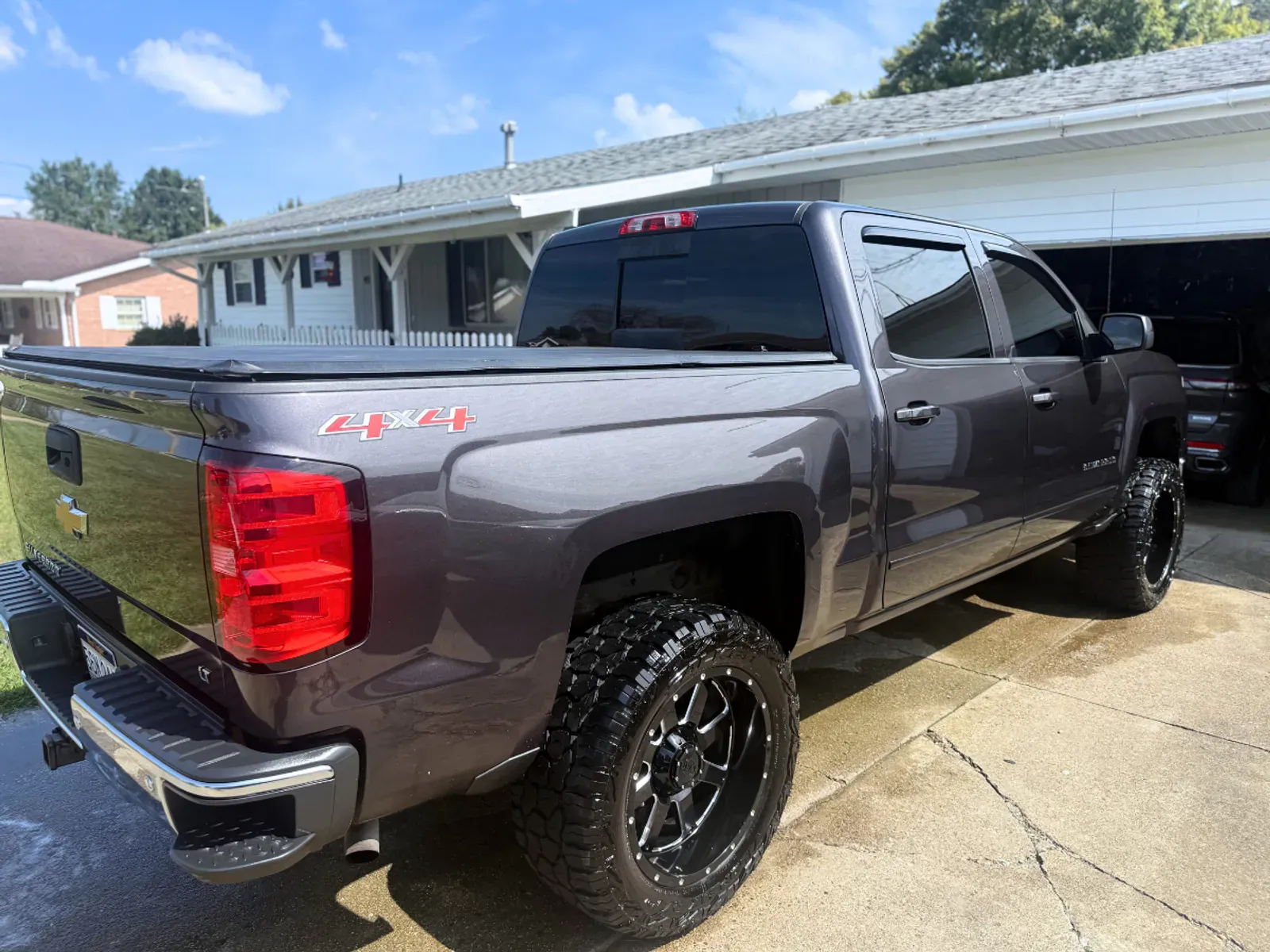 Ceramic coated dark gray Chevy showing professional protection