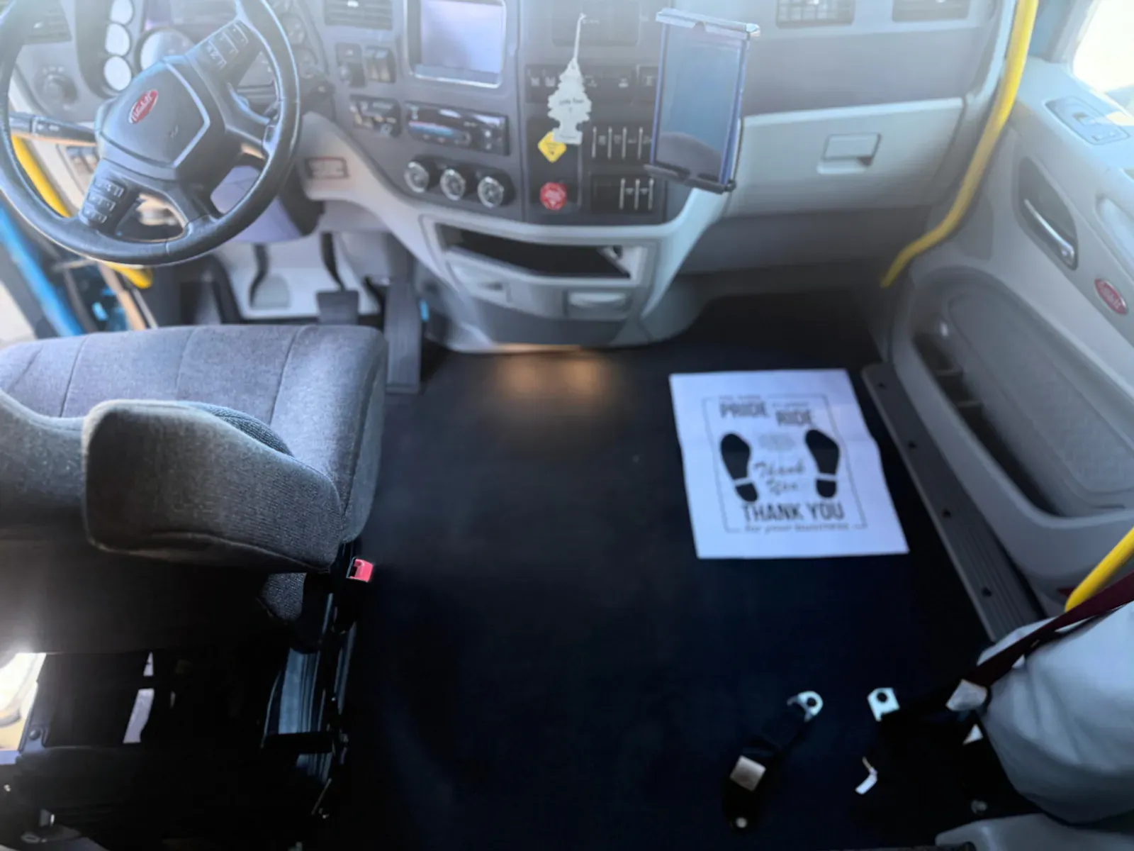 Semi-truck back compartment showing complete interior transformation